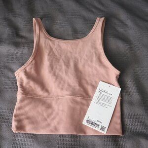 Lululemon Power Pivot Tank Top *Rib in size 4 in color pink clay